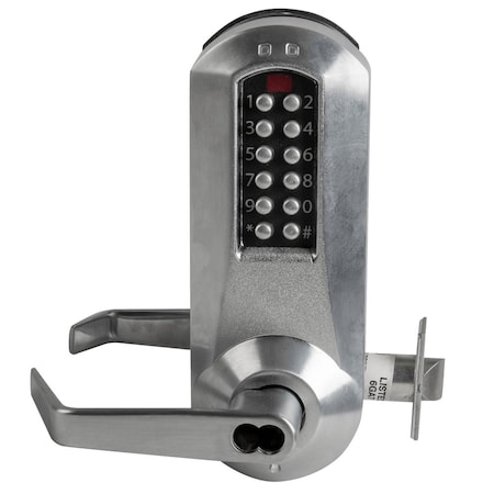 Dormakaba E-Plex 5000 Cylindrical Lock with Privacy, Winston Lever, 100 Access Codes, 3,000 Audit Events, Schl E5051SWL-626-41